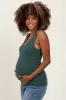 Forest Green Knit Maternity Sleeveless Top sold by Pinkblush