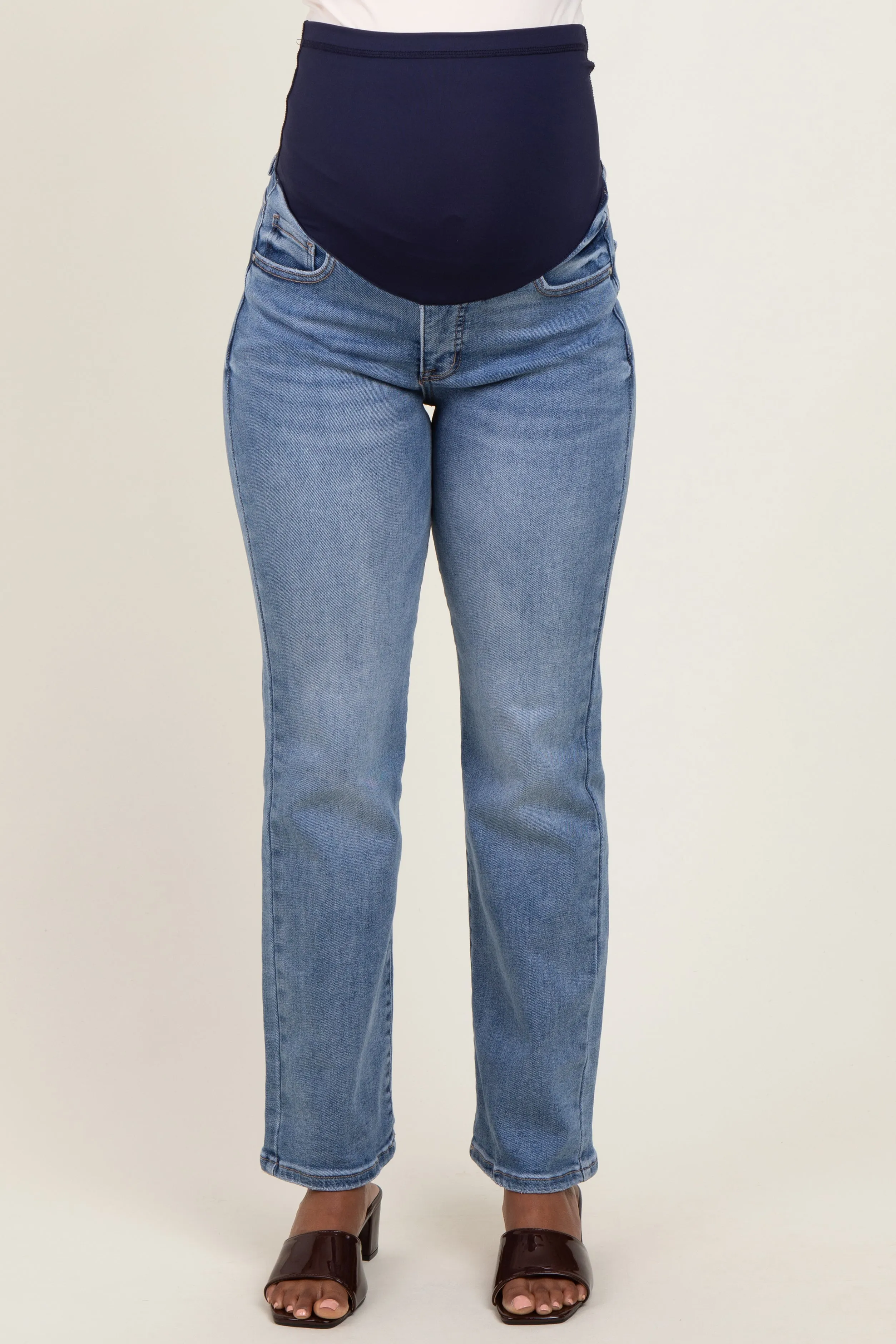 Blue Ankle Straight Leg Maternity Jeans sold by Pinkblush product image thumbnail 2
