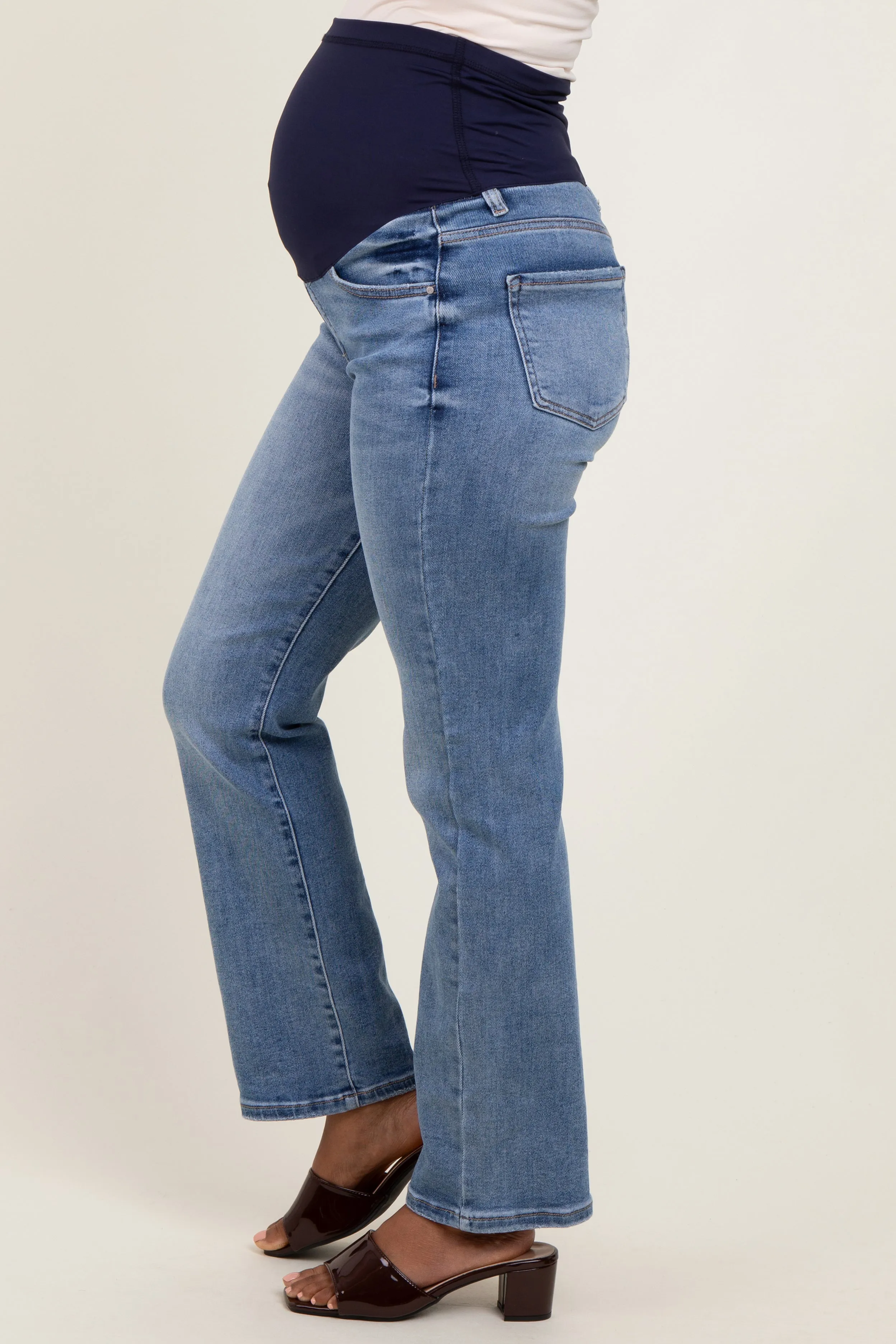 Blue Ankle Straight Leg Maternity Jeans sold by Pinkblush product image thumbnail 3