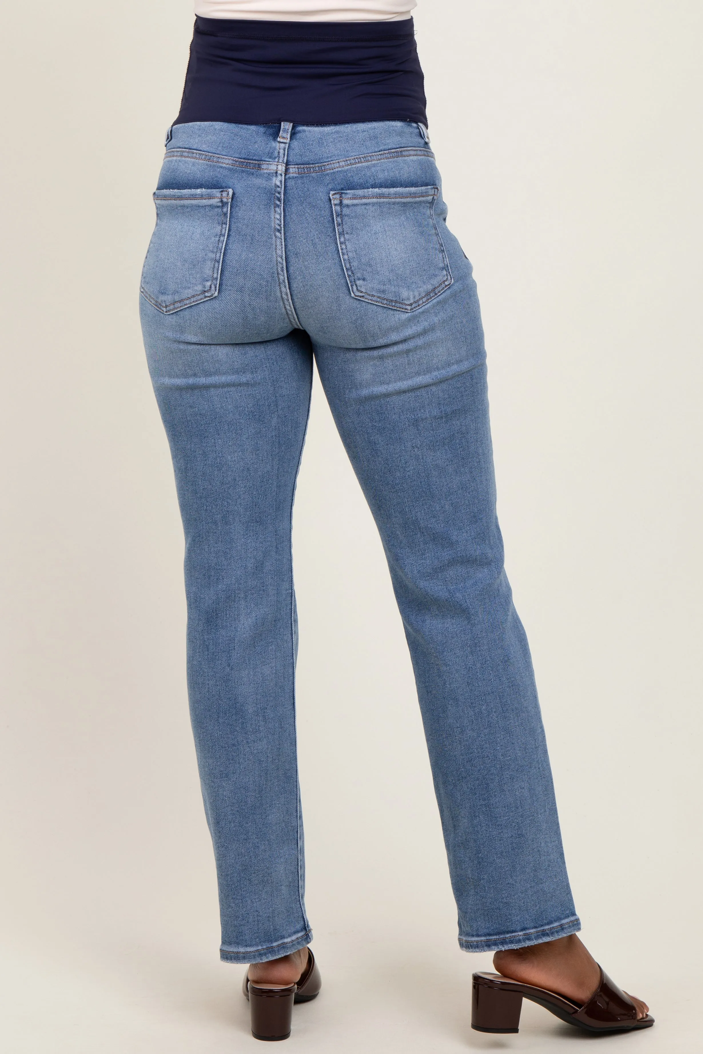 Blue Ankle Straight Leg Maternity Jeans sold by Pinkblush product image thumbnail 4