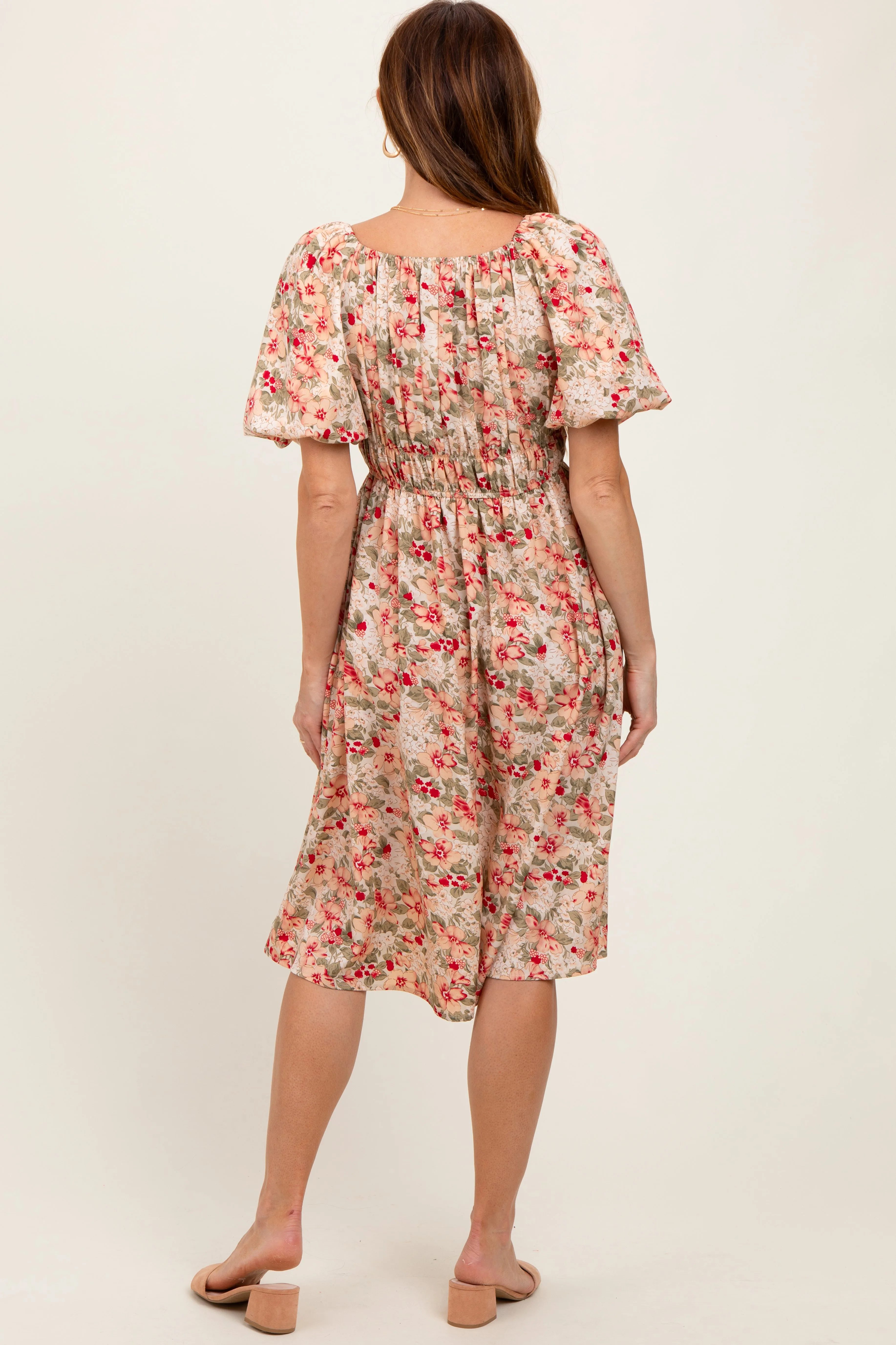 Cream Multi Printed Floral Maxi Dress sold by Pinkblush product image thumbnail 4