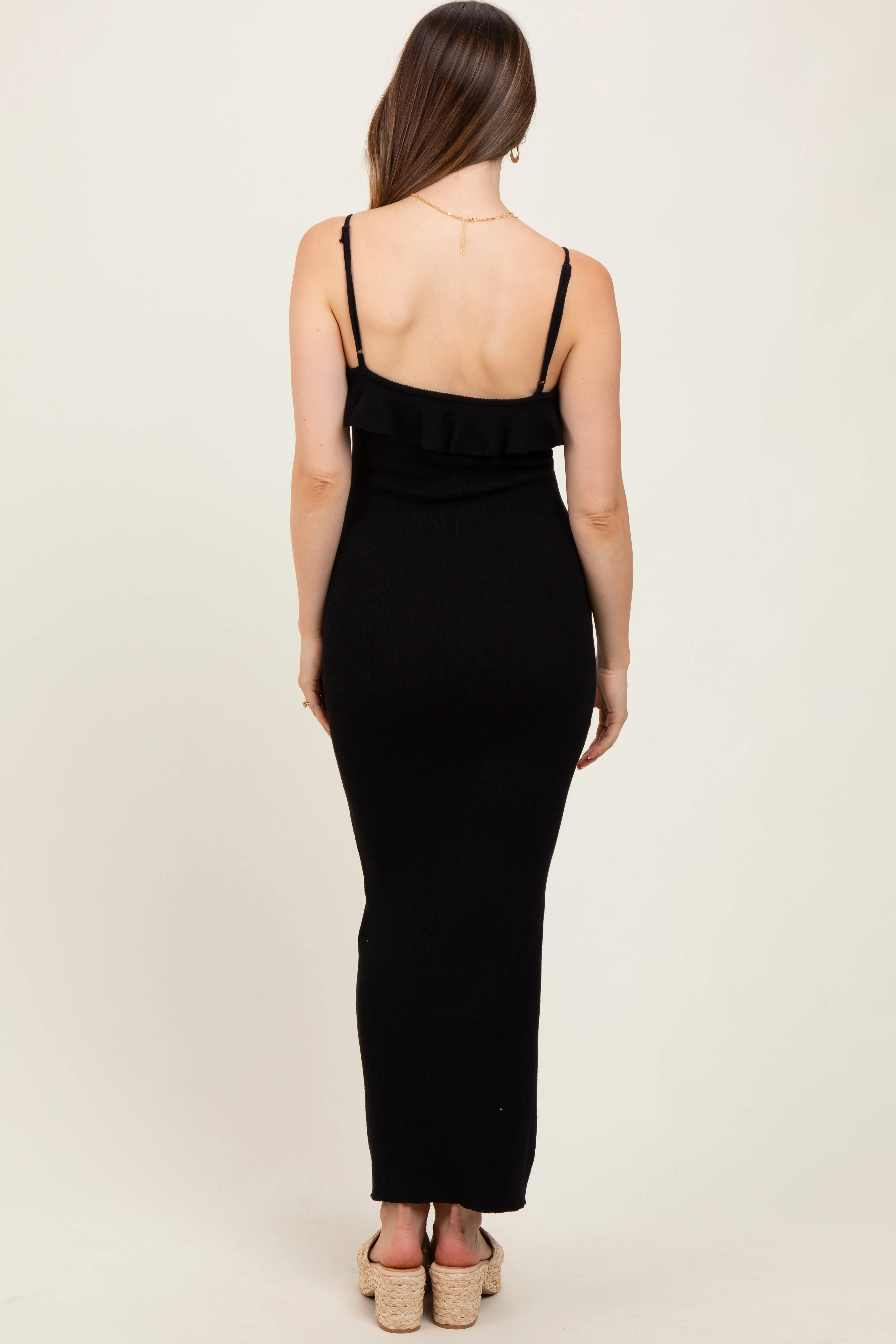 Black Sleeveless Knit Mermaid Maternity Maxi Dress sold by Pinkblush product image thumbnail 3