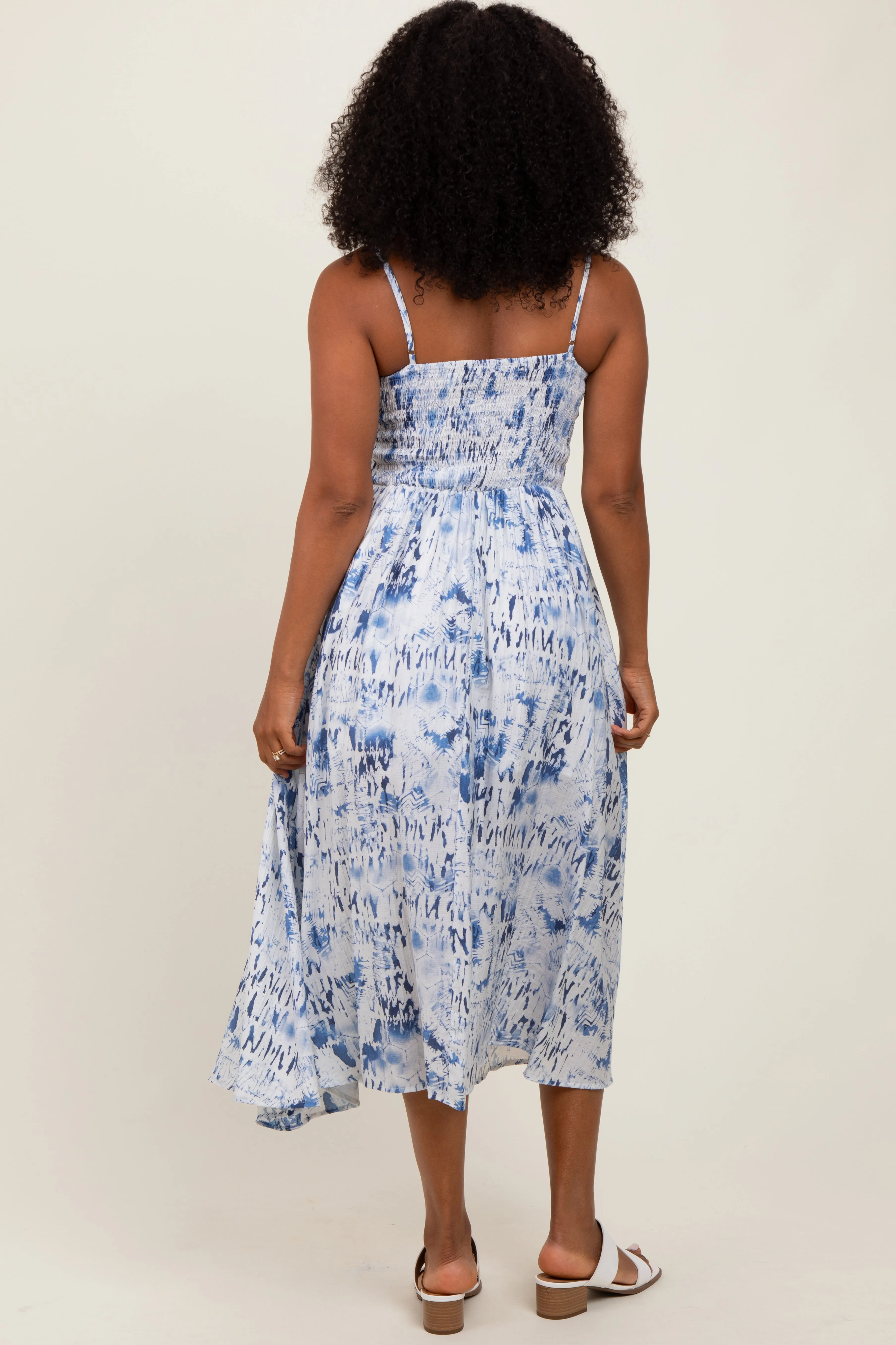 Blue Adjustable Strap Tie Front Midi Dress sold by Pinkblush product image thumbnail 4