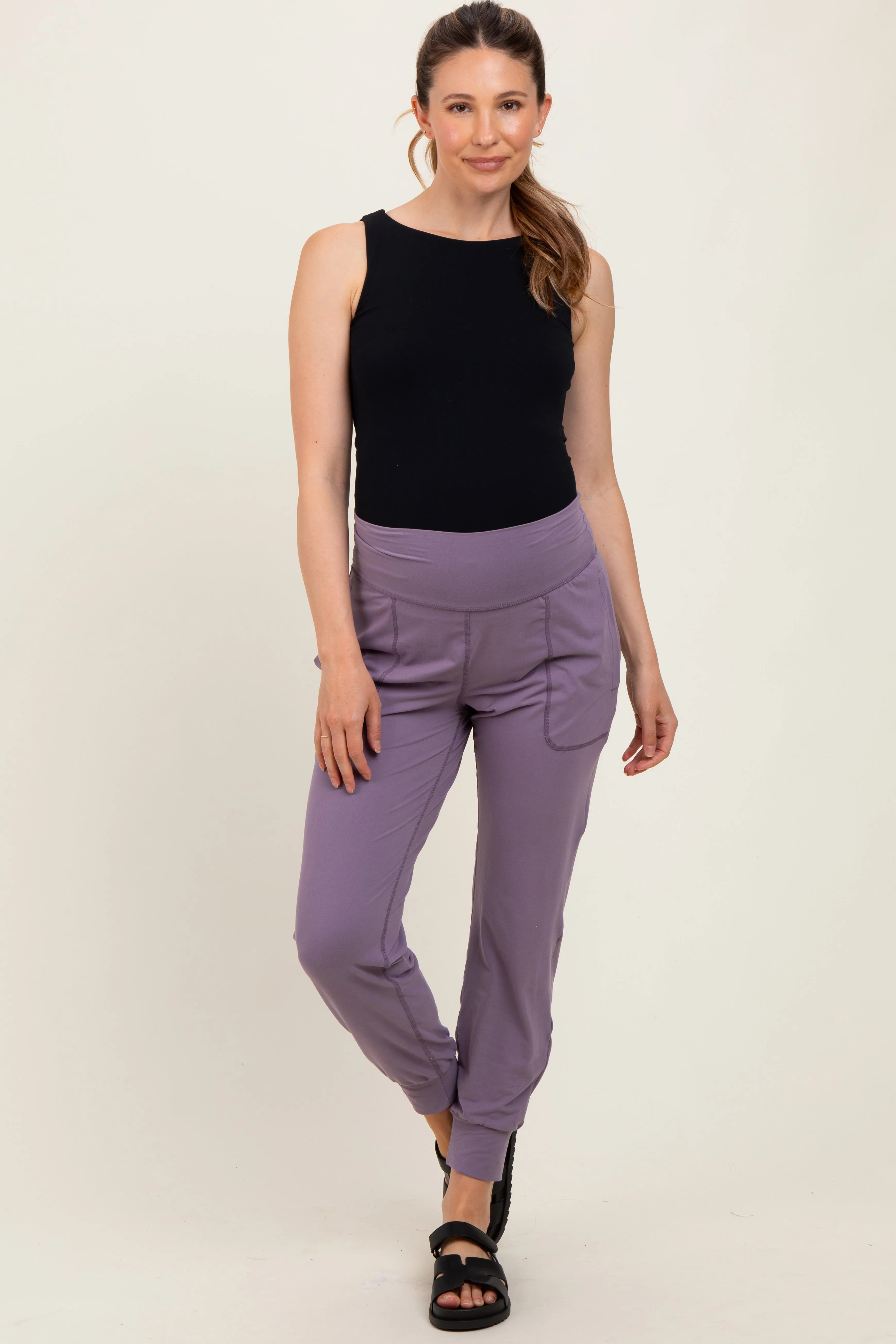 Lavender Maternity Joggers sold by Pinkblush product image thumbnail 2