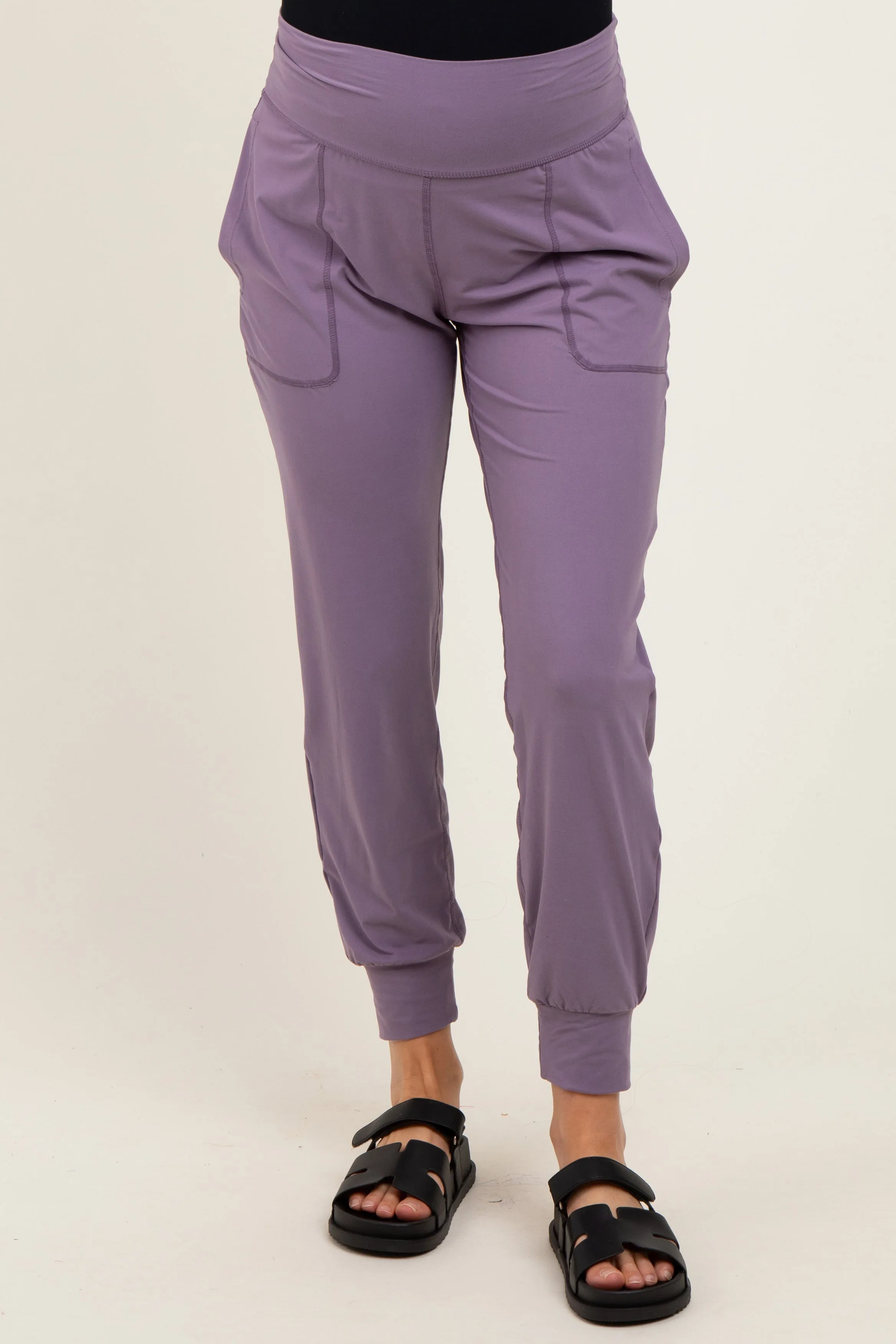 Lavender Maternity Joggers sold by Pinkblush product image thumbnail 3