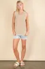 Beige Raw Hem Button Detail Sleeveless Top sold by Pinkblush