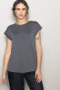 Charcoal Crew Neck Maternity Muscle Tee sold by Pinkblush