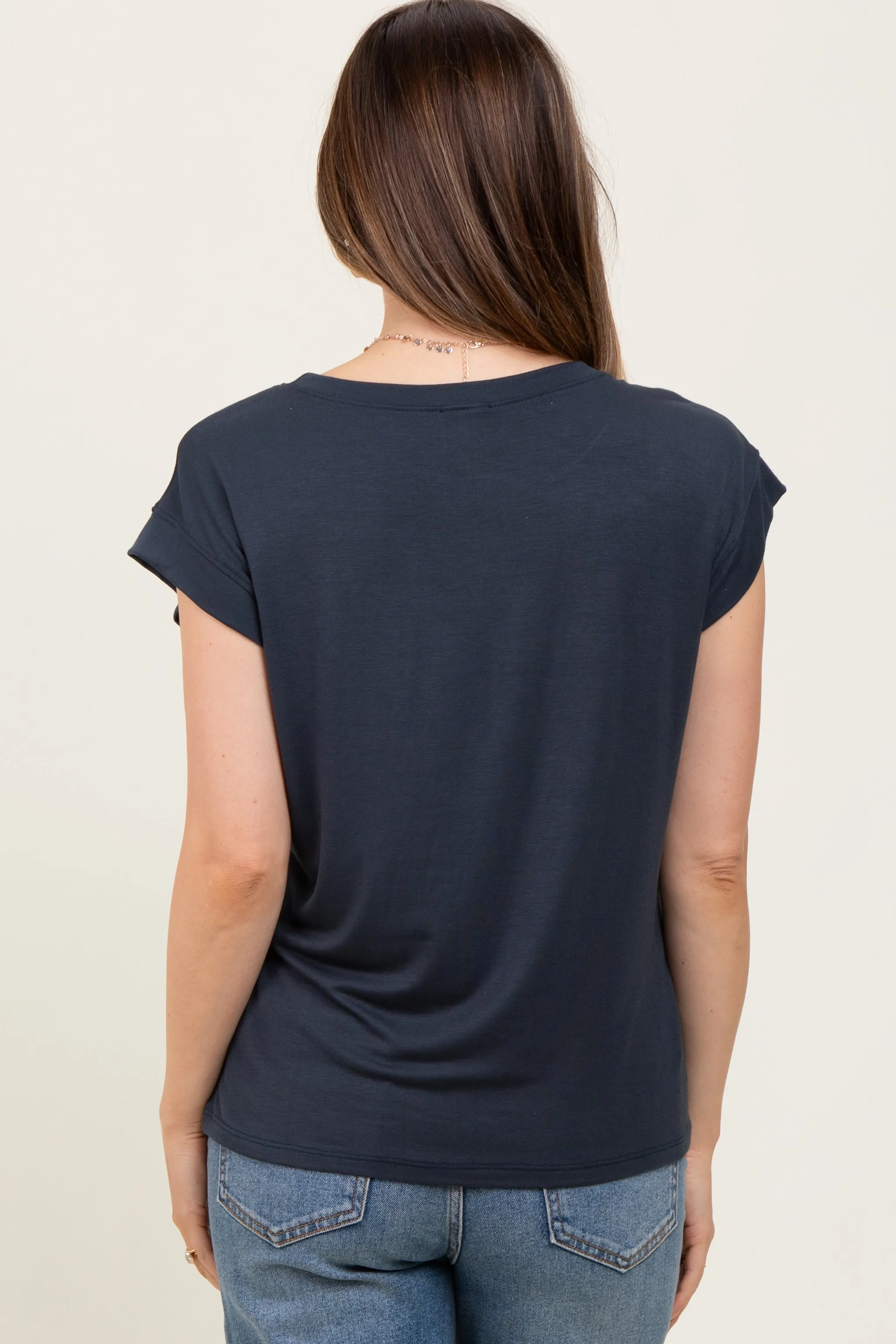 Charcoal Crew Neck Maternity Muscle Tee sold by Pinkblush product image thumbnail 4