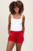 Red Terry Maternity Shorts sold by Pinkblush