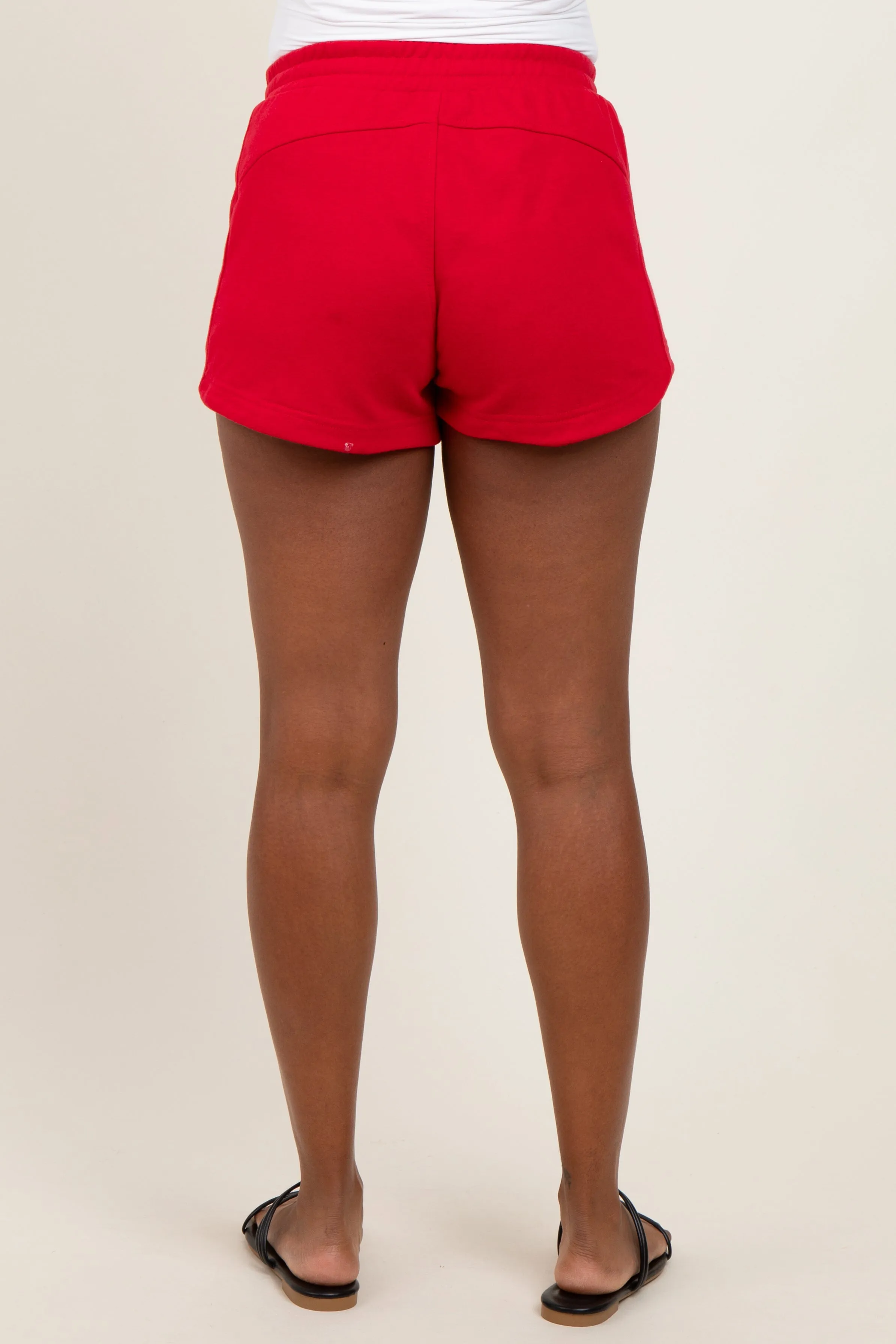 Red Terry Maternity Shorts sold by Pinkblush product image thumbnail 5