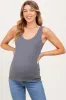 Charcoal Ribbed Basic Maternity Tank sold by Pinkblush