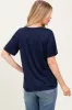 Navy Relaxed Fit Short Sleeve Maternity Tee sold by Pinkblush