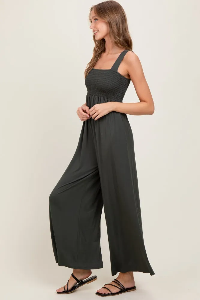 Olive Sleeveless Wide Leg Jumpsuit sold by Pinkblush product image thumbnail 3