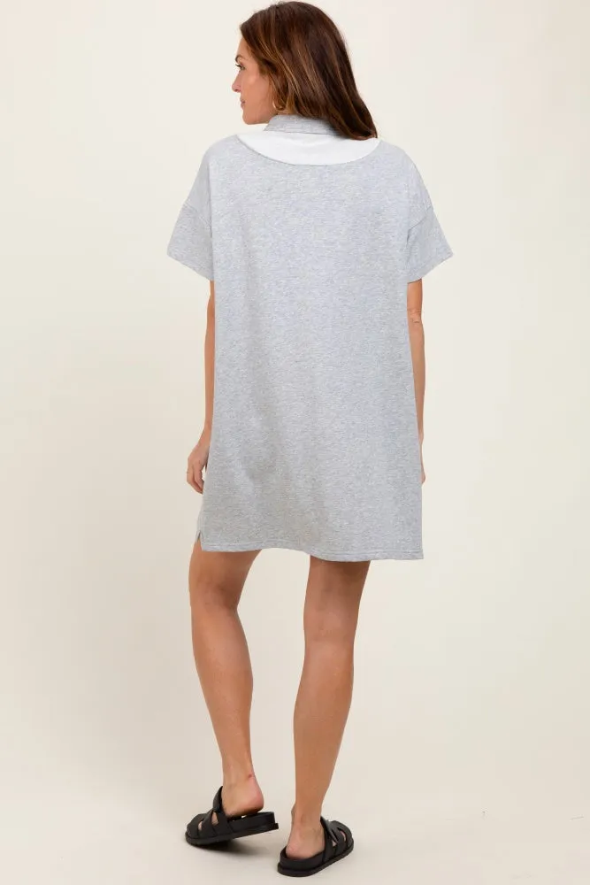 Heather Grey Mini Polo Dress sold by Pinkblush product image thumbnail 4