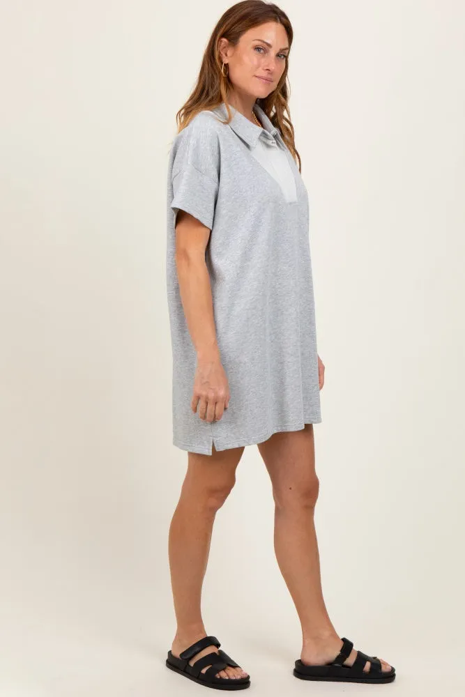 Heather Grey Mini Polo Dress sold by Pinkblush product image thumbnail 3