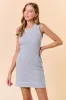 Heather Grey Contrast Stitch Sleeveless Mini Dress sold by Pinkblush