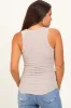 Beige Ribbed Basic Crew Neck Maternity Tank sold by Pinkblush