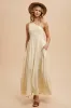 Cream Smocked One Shoulder Maternity Maxi Dress sold by Pinkblush