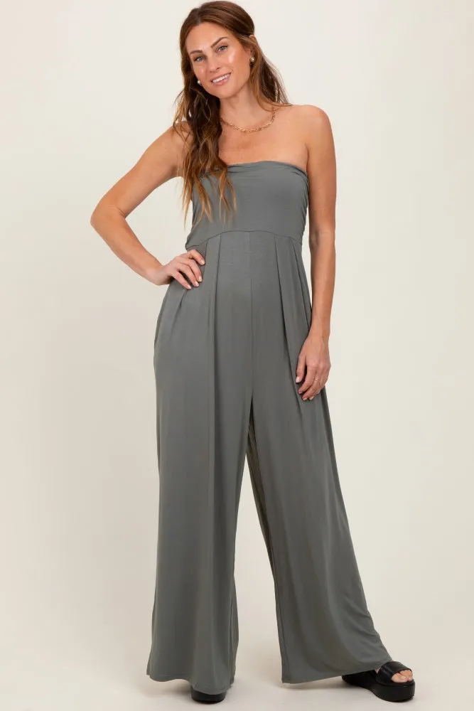 Olive Wide Leg Jumpsuit sold by Pinkblush product image thumbnail 2