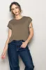 Mocha Crew Neck Maternity Muscle Tee sold by Pinkblush