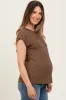 Mocha Crew Neck Maternity Muscle Tee sold by Pinkblush