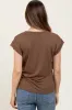 Mocha Crew Neck Maternity Muscle Tee sold by Pinkblush