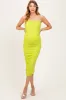 Lime Ruched Mesh Sleeveless Maternity Midi Dress sold by Pinkblush