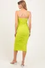 Lime Ruched Mesh Sleeveless Maternity Midi Dress sold by Pinkblush