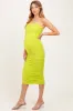 Lime Ruched Mesh Sleeveless Maternity Midi Dress sold by Pinkblush