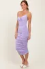Lavender Ruched Sweetheart Neckline Midi Dress sold by Pinkblush