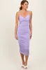 Lavender Ruched Sweetheart Neckline Midi Dress sold by Pinkblush