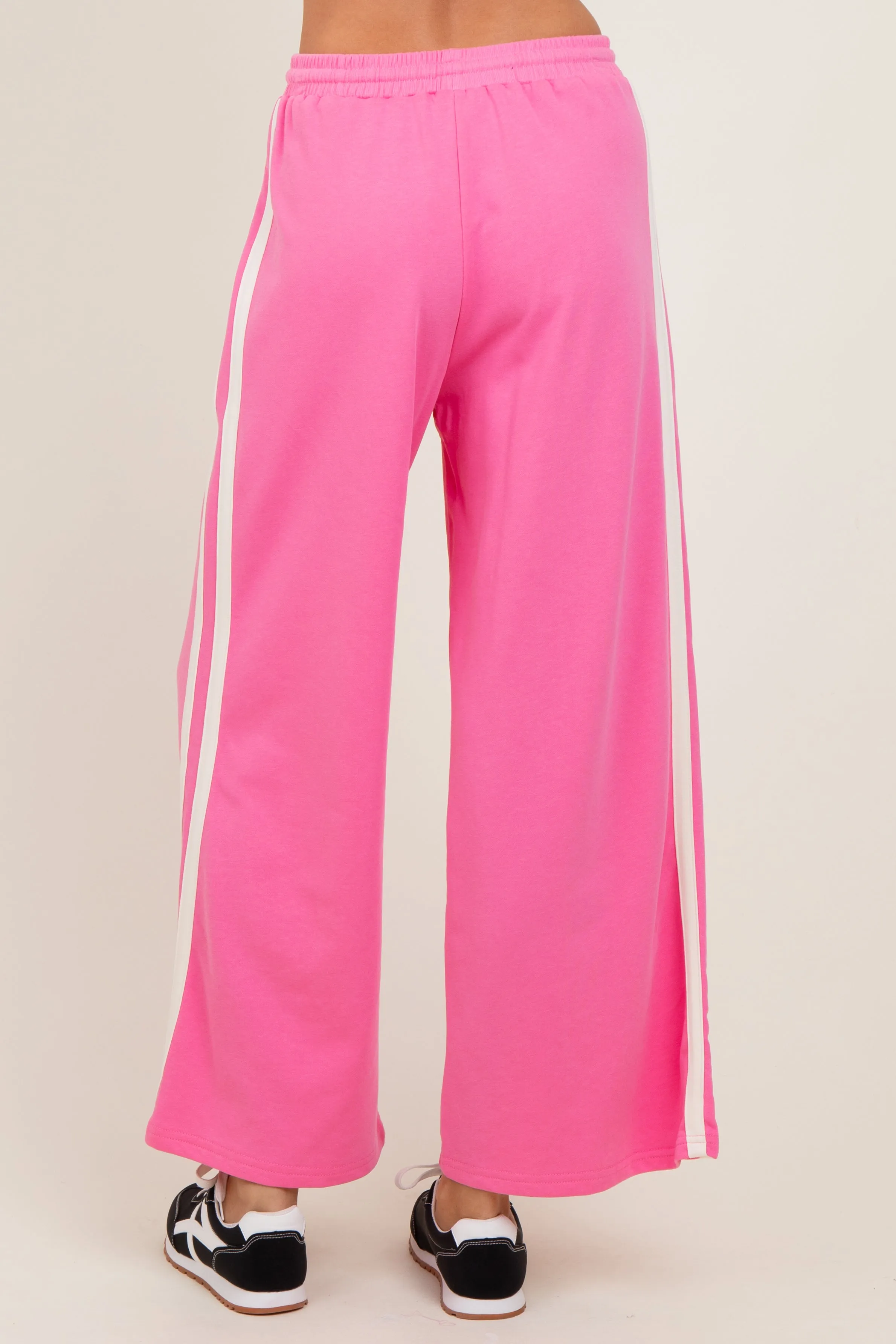 Pink Terry Side Stripe Drawstring Pants sold by Pinkblush product image thumbnail 5