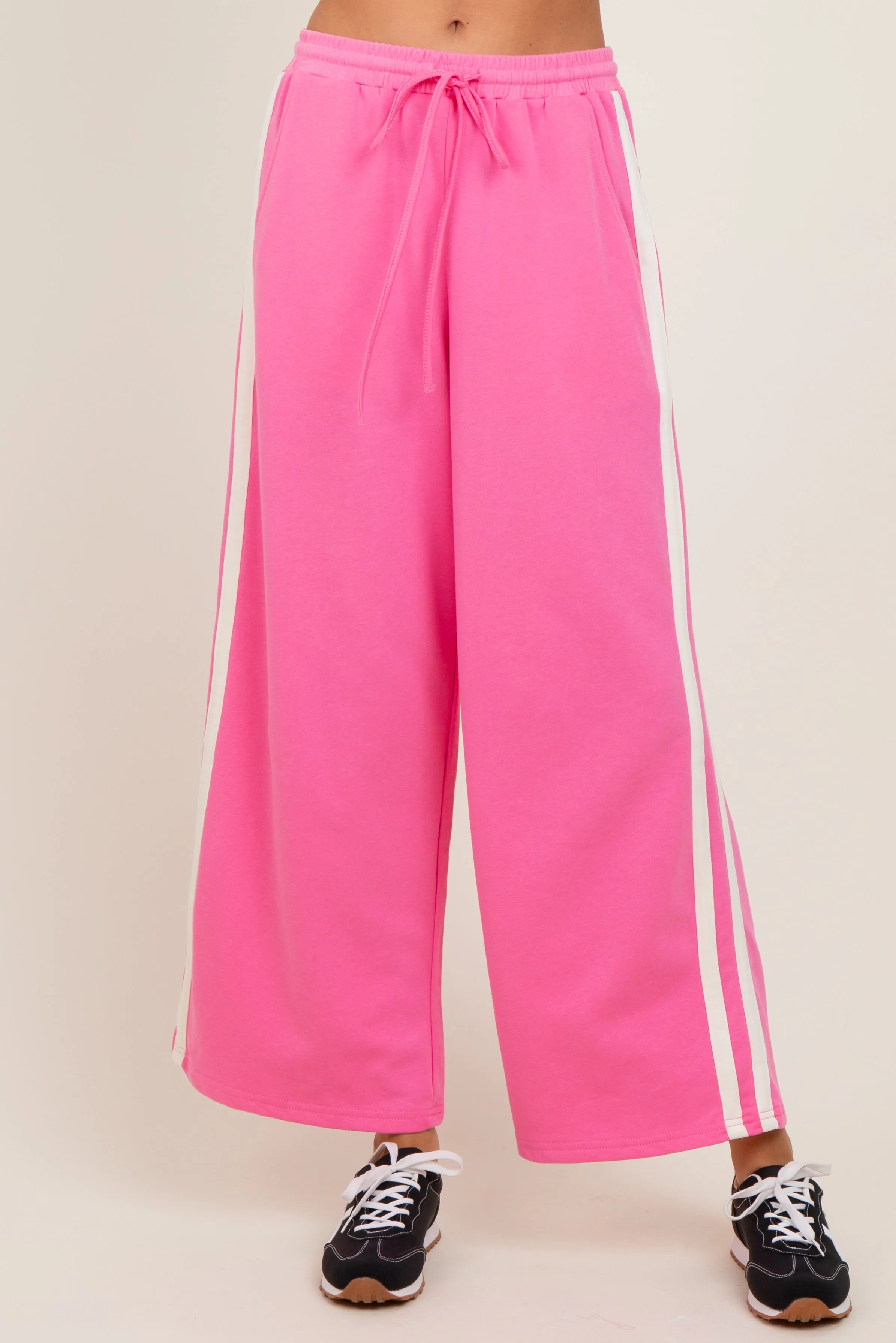 Pink Terry Side Stripe Drawstring Pants sold by Pinkblush product image thumbnail 3