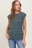 Olive Striped Terry Short Sleeve Top sold by Pinkblush