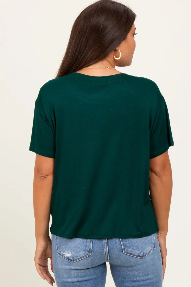 Hunter Green Relaxed Fit Short Sleeve Maternity Tee sold by Pinkblush product image thumbnail 3