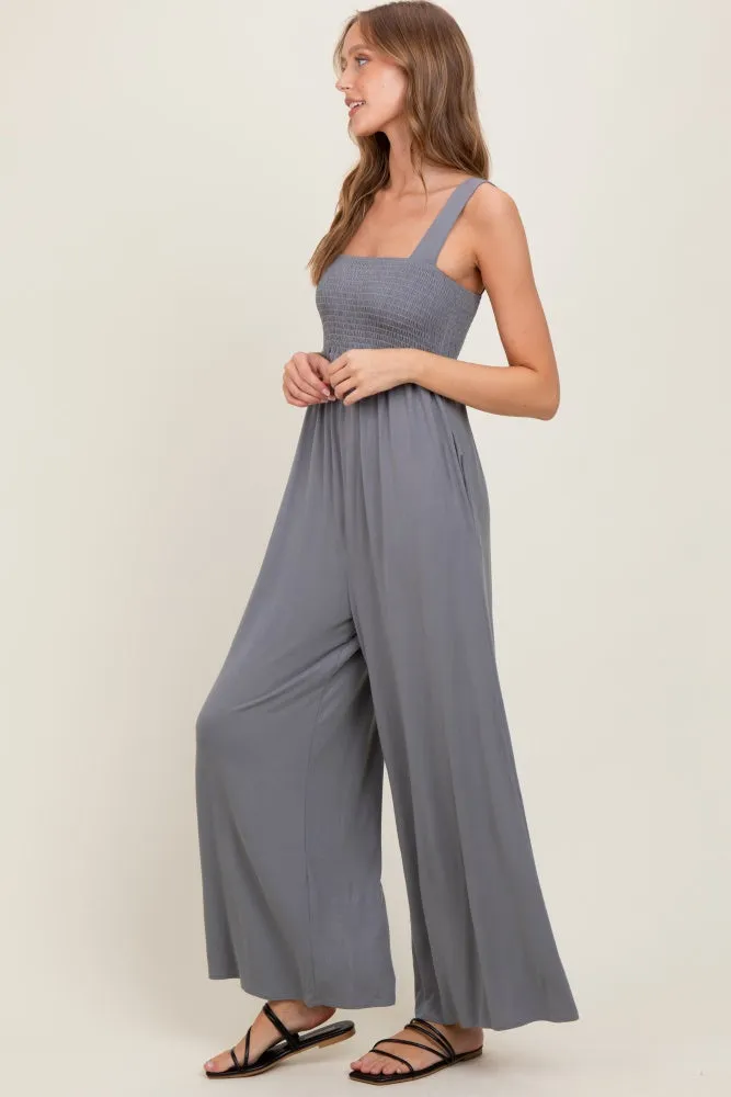 Grey Sleeveless Wide Leg Jumpsuit sold by Pinkblush product image thumbnail 3