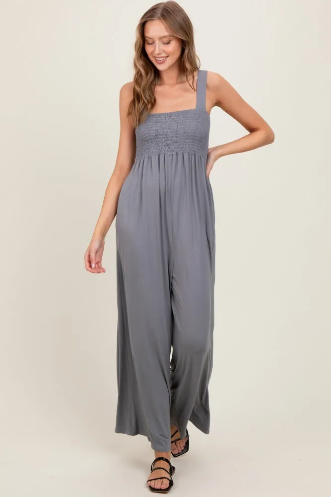 Grey Sleeveless Wide Leg Jumpsuit sold by Pinkblush product image thumbnail 2