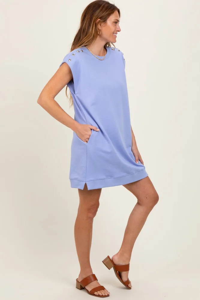 Periwinkle Studded Shoulder Mini Dress sold by Pinkblush product image thumbnail 2