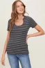 Charcoal Ribbed Striped Short Sleeve Top sold by Pinkblush