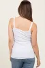 White Lace-Trim Ribbed Maternity Tank Top sold by Pinkblush
