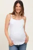 White Lace-Trim Ribbed Maternity Tank Top sold by Pinkblush