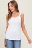 White Lace-Trim Ribbed Maternity Tank Top sold by Pinkblush