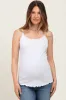 White Lace-Trim Ribbed Maternity Tank Top sold by Pinkblush