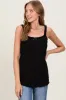 Black Lace-Trim Ribbed Maternity Tank Top sold by Pinkblush