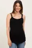Black Lace-Trim Ribbed Maternity Tank Top sold by Pinkblush