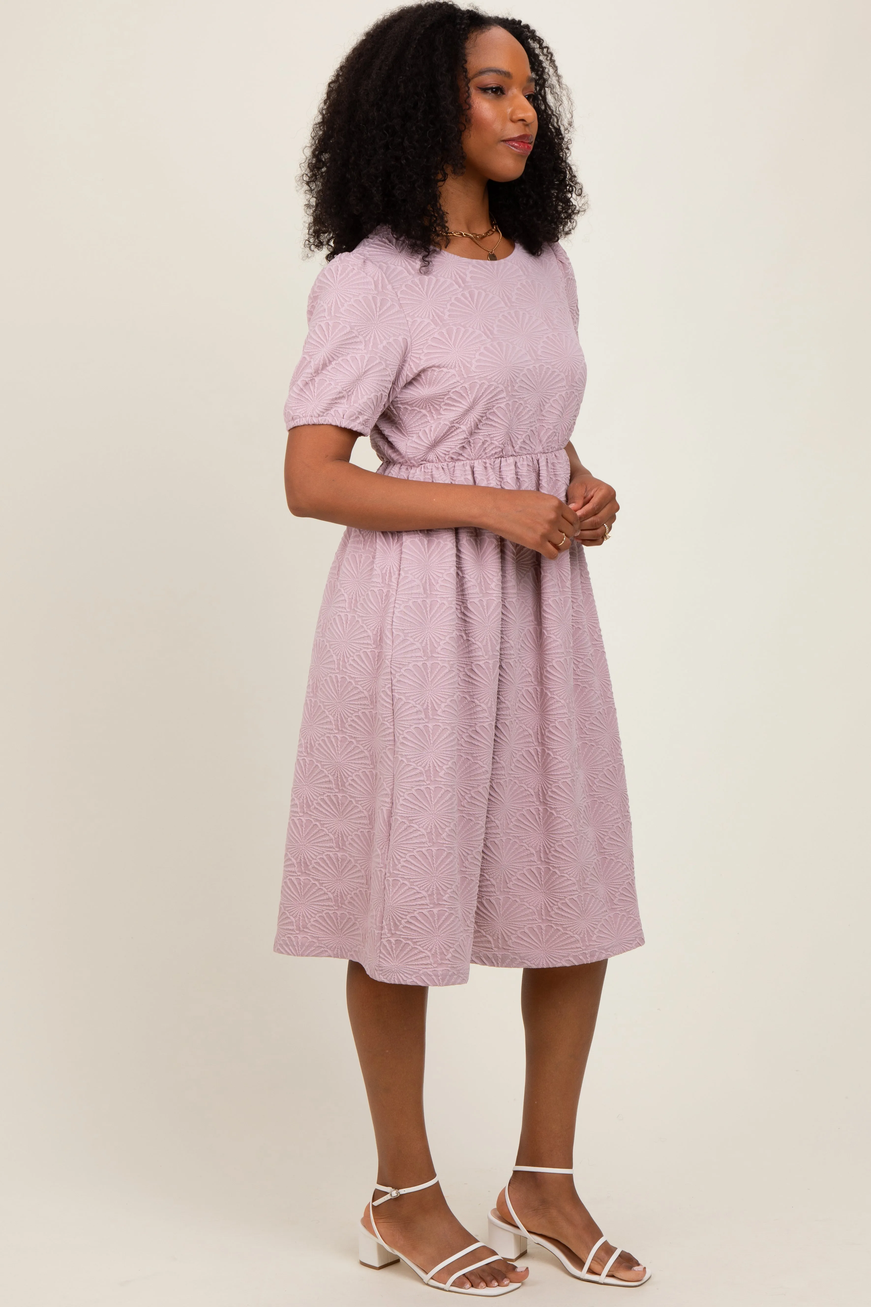 Lavender Textured Knit Midi Dress sold by Pinkblush product image thumbnail 3