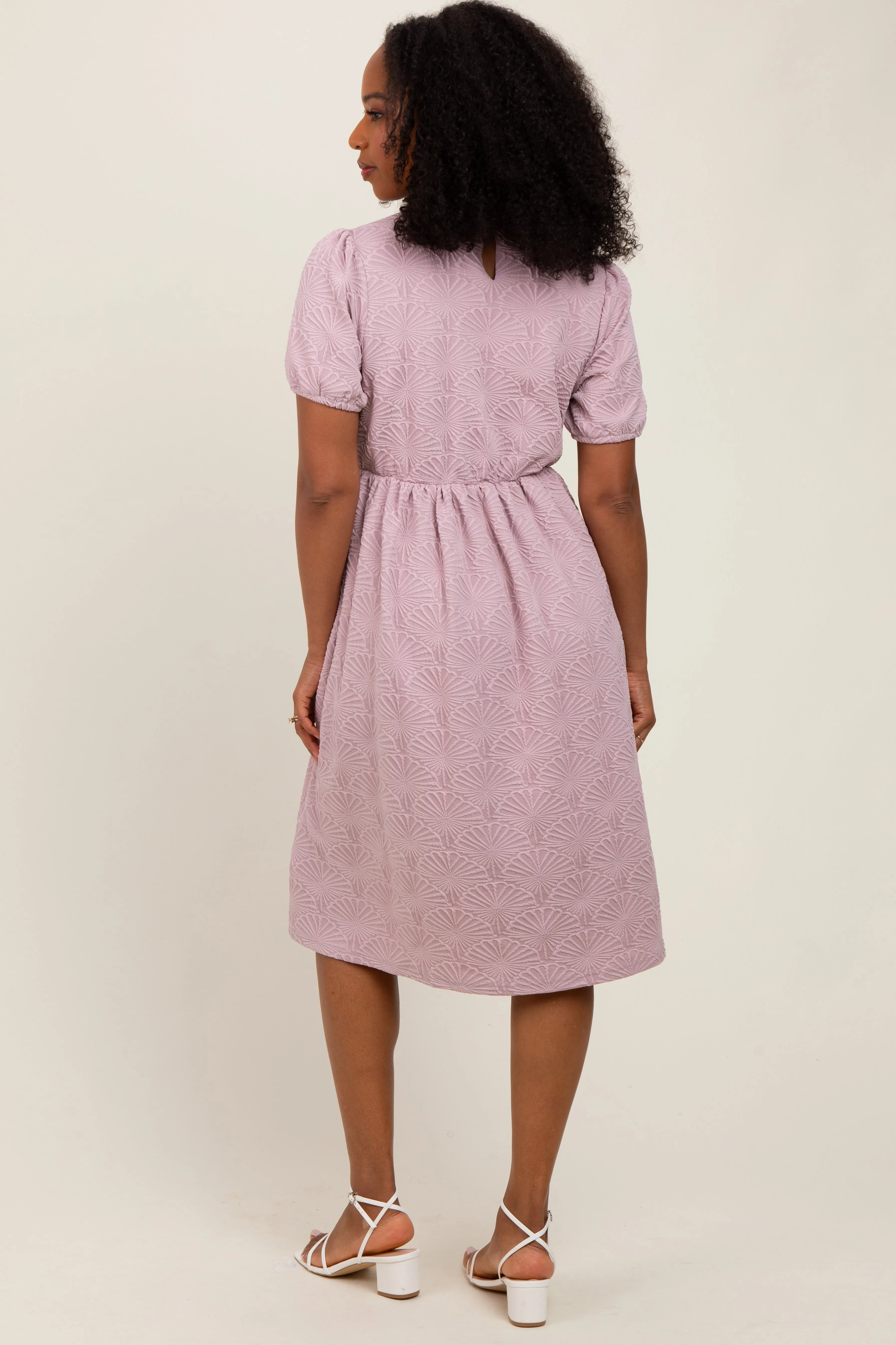 Lavender Textured Knit Midi Dress sold by Pinkblush product image thumbnail 4
