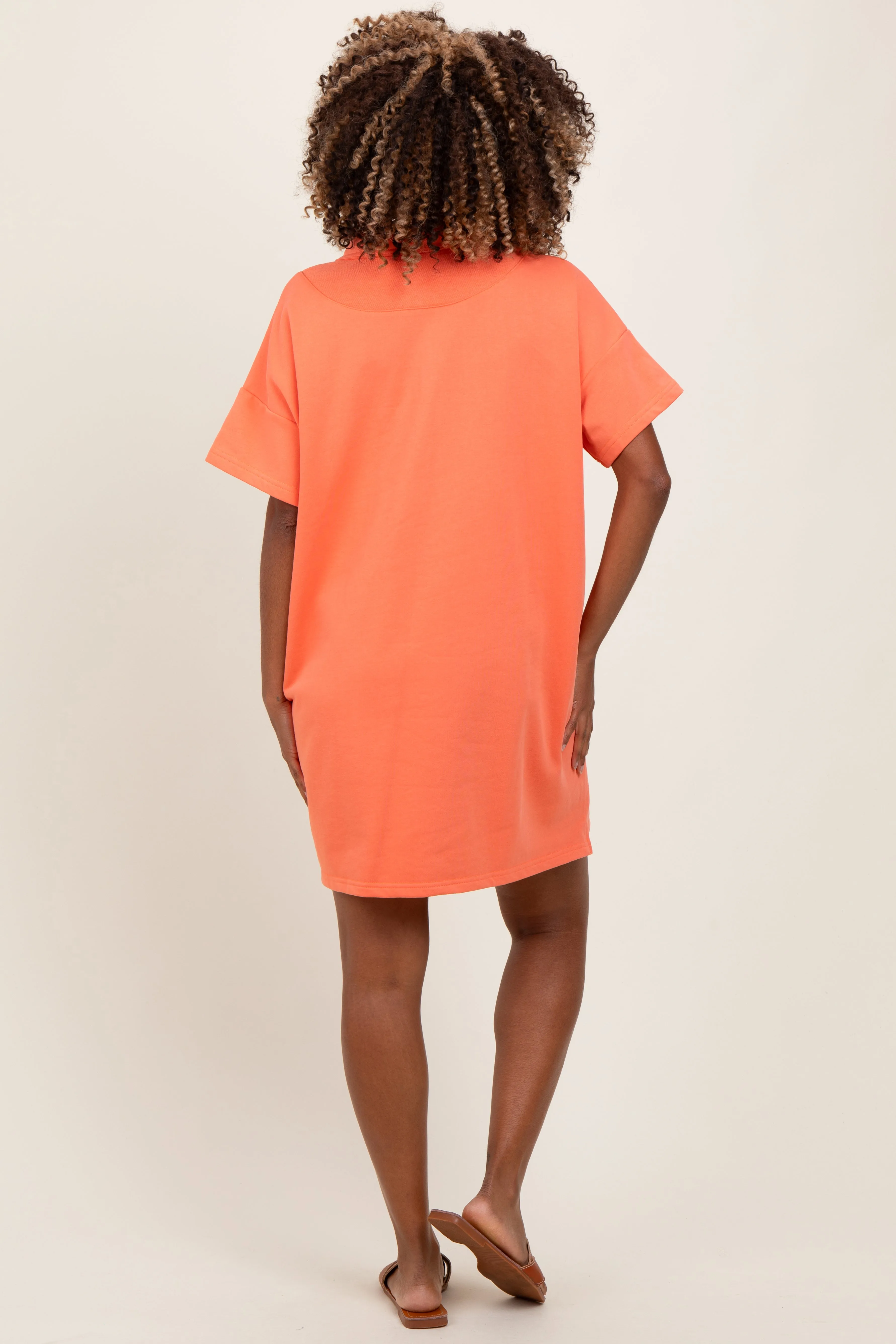 Peach Maternity Mini Polo Dress sold by Pinkblush product image thumbnail 3