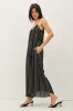 Black Printed Sleeveless Wide Leg Jumpsuit sold by Pinkblush