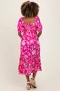 Fuchsia Floral Sweetheart Neckline Maternity Midi Dress sold by Pinkblush